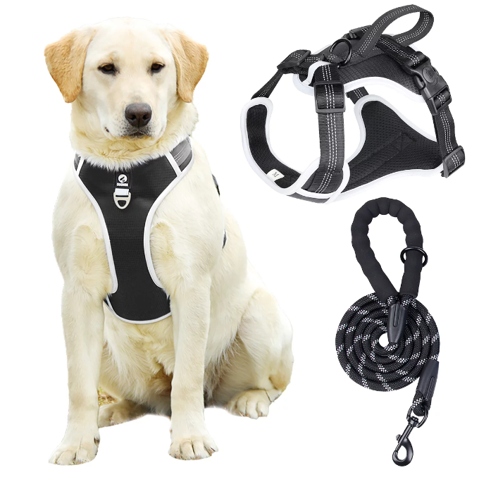 Upgraded No Pull Dog Harness, Reflective Adjustable Dog Vest for Large Dogs