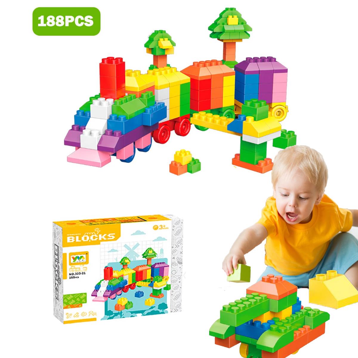 XUEYU 188 Pcs Kids Building Blocks, Toddler Blocks Preschool Building Blocks