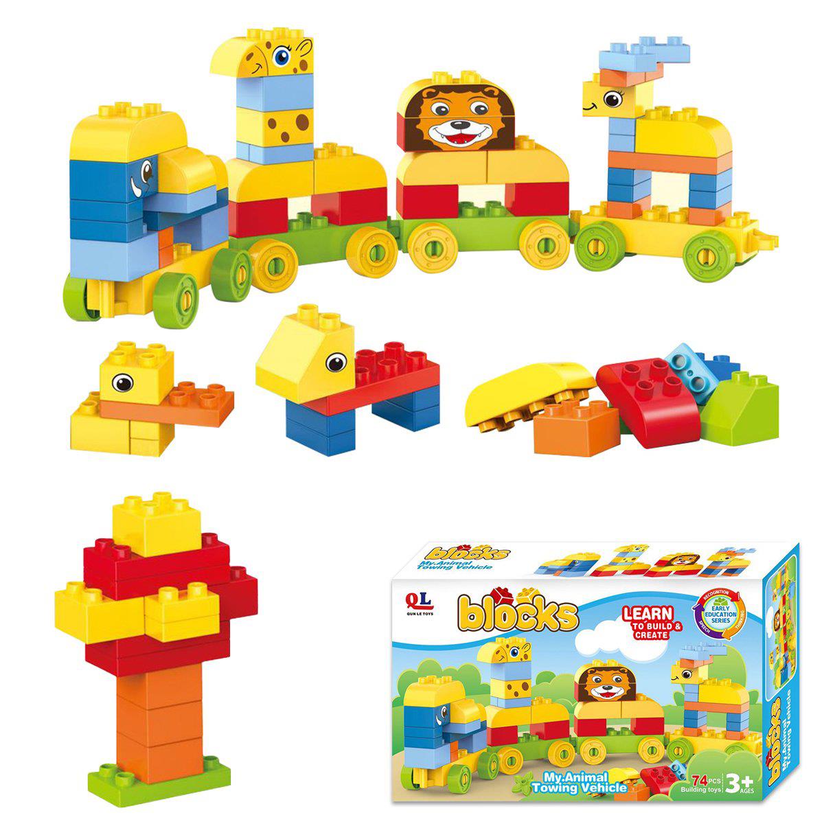 74 Pcs Building Blocks for Toddlers 1-3 Years Old