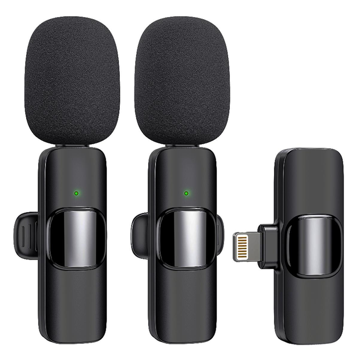 XUEYU 2 Packs Wireless Lavalier Lapel Microphone for iPhone, iPad, Plug-Play