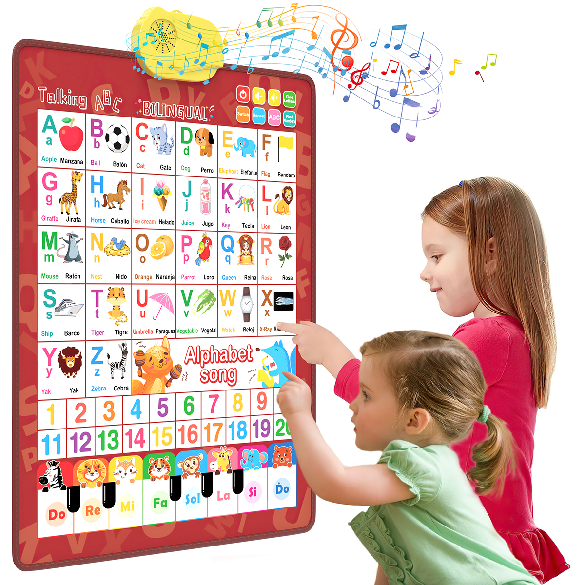 Electronic Interactive Alphabet Wall Chart, ABC Learning for Toddlers, Educational Preschool Poster