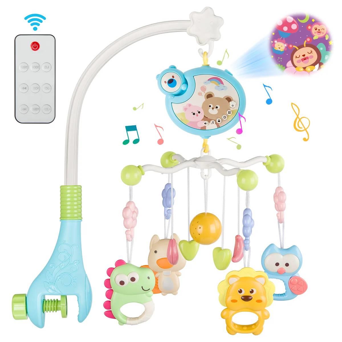 Crib Mobile with Music and Lights, Baby Mobiles for Cribs, Nursery Musical Mobile