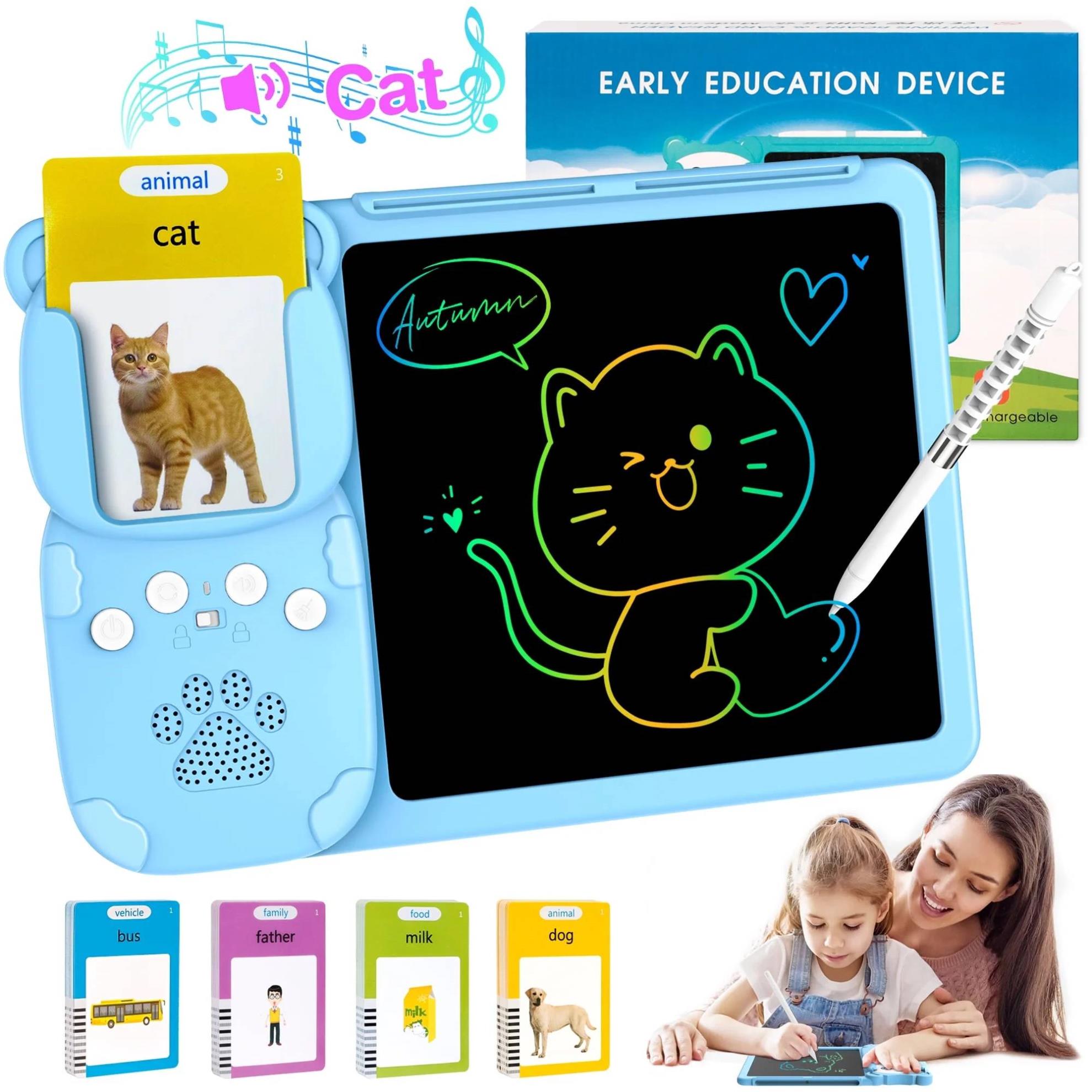 224 Words Talking Flash Cards LCD Writing Tablet for 3-8 Years Toddler