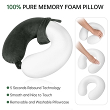 Travel Neck Pillow, Pure Memory Foam Travel Neck Pillow, Airplane Pillow for Traveling