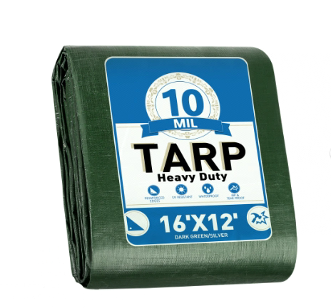 Heavy Duty Tarp 16x12ft, Waterproof Tarps with Grommets Every 19.7