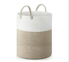 Large Cotton Rope Basket, Blanket Basket Living Room 15.8