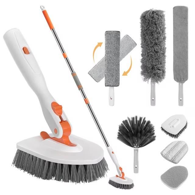 7 in 1 Shower Cleaning Brush & Microfibre Duster, Wish Scrubber Brush