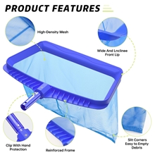 Larger Capacity Pool Net Skimmer with Durable Deep Net for Cleaning Finest Debris